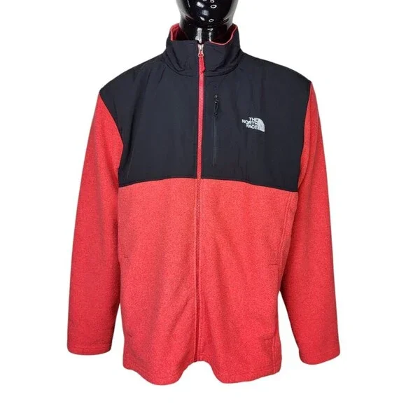 The North Face Red/Black Fleece Full-Zip Jacket Men's Size 2X